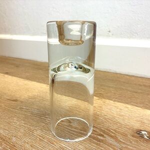 Krosno Poland Heavy Glass Candlestick Vase Combo Clear EUC 
Excellent Condition